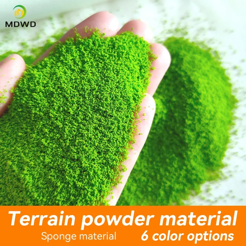 30 g feiner Rasen (gemahlener Schaum) 0,5–0,8 mm feiner Schwammmaterial, Maßstab, Modelleisenbahn, Eisenbahn-Layout, Pulver, Modelleisenbahn, Gebäude, Diy