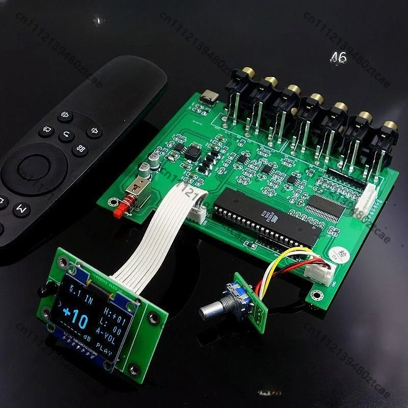 High Fidelity 6-Channel Audio Preamp OLED Display Remote Control for Home Theater