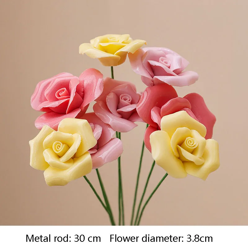 5 Stück Wildblumen Hochtemperaturbeständige Handgefertigte Keramik-Simulationsblumen Ewige Blumen für Geschenke und Heimdekoration – Detail 10