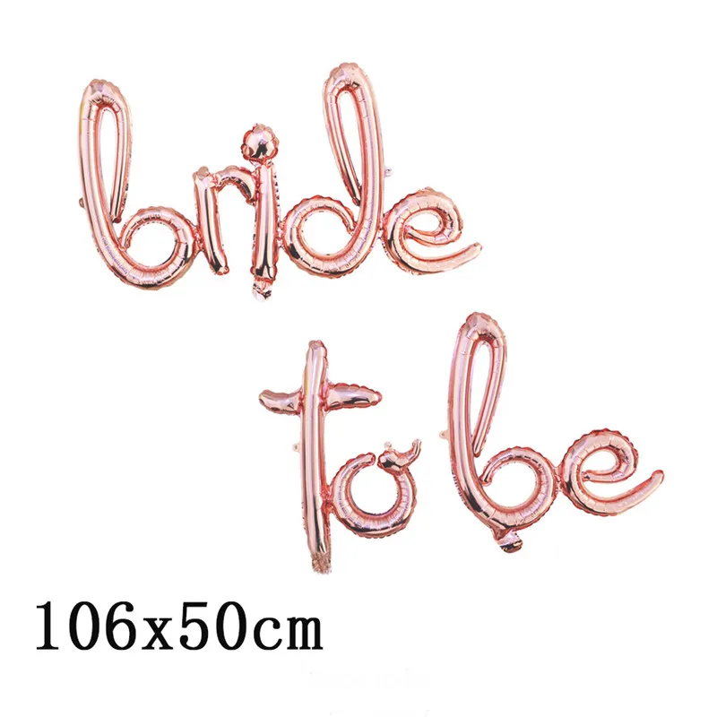 1Set Rosegold Bride To Be One Piece Aluminum Foil Balloon Wedding Party Bride Shower Hen Party Decoration