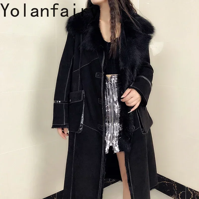 Real Goat Skin Coats and Jackets Women 2024 Soft Warm Goat Fur Coat Vintage Female Jacket Women's Clothing Ropa De Mujer Zjt906