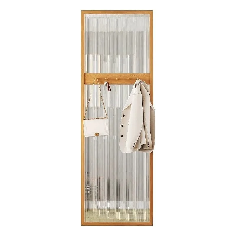 Retro solid wood water pattern glass entry door, screen partition, living room shoe cabinet, entrance cabinet, American home
