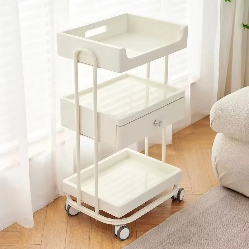 

Hair Salon White Tool Cabinet Salon Furniture Rolling Trolley Cart Best-Selling Trolley for Salon Manicure Shelf Tools Rack