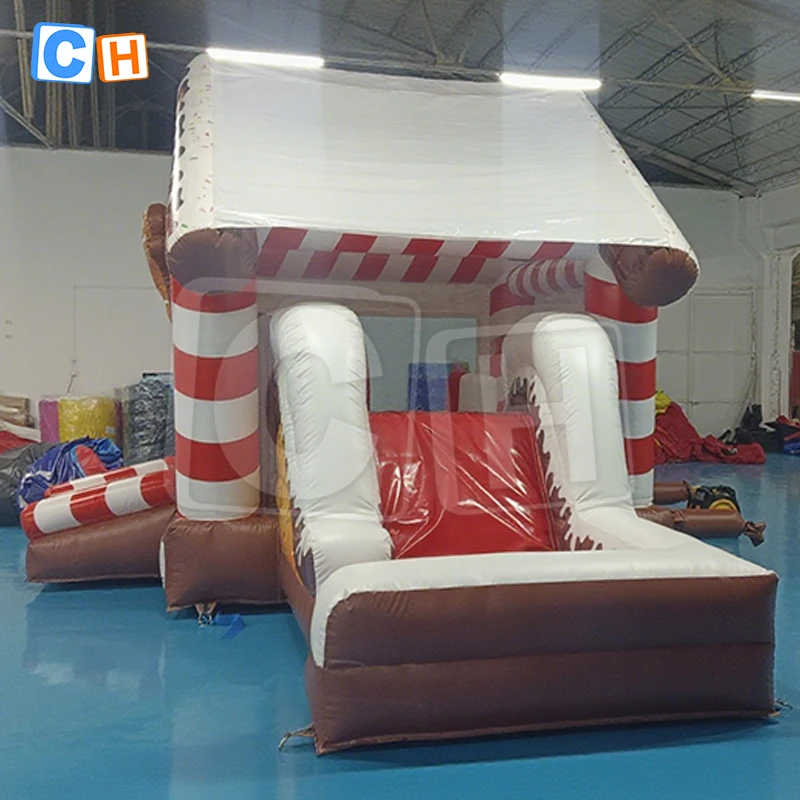 Picture 5: Inflatable PVC Commercial Gingerbread Bounce House Combo Christmas Bouncy Castle With Slide Inflatable Bouncers for Party
