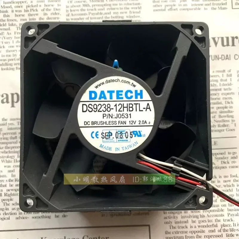 for DATECH DS9238-12HBTL-A 9038 12V 2.0A 9CM Temperature Control Cooling Fan Original