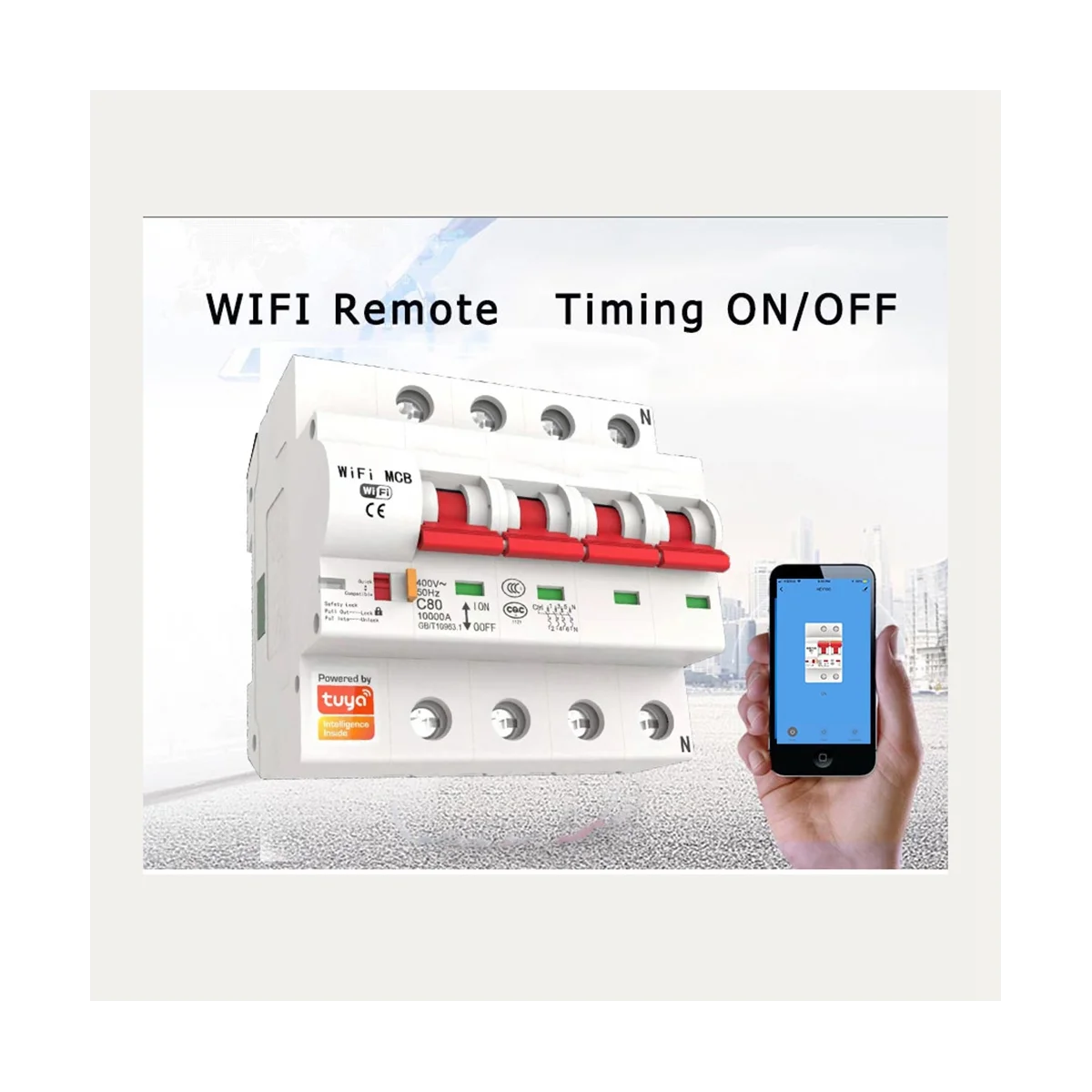 

Tuya Smart Circuit Breaker 80A WiFi Smart Circuit Breaker Automatic Switch Overload Short Circuit Protection(1P)