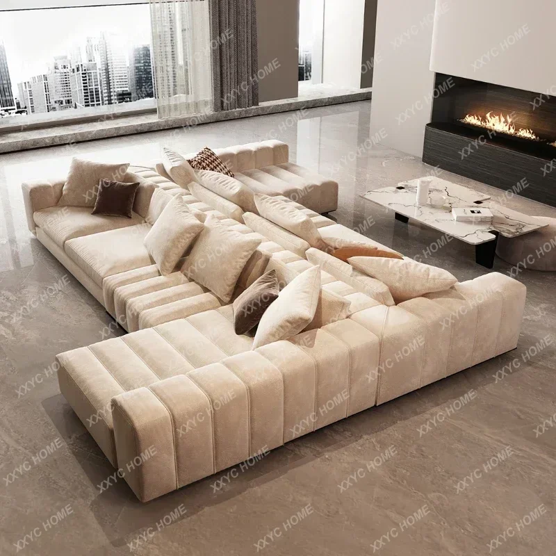 Simple and Modern Fabric Craft Sofa Silent Style Italian Light Luxury Large and Small Apartment Type Villa