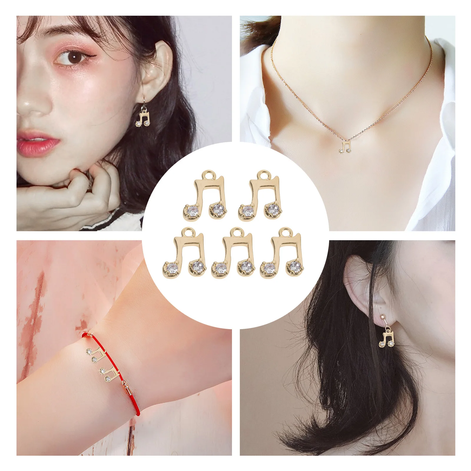 

5Pcs Copper Gold Plated Metal Pendant Charms Jewelry Making DIY Materials Unique Bracelet Necklace Accessories