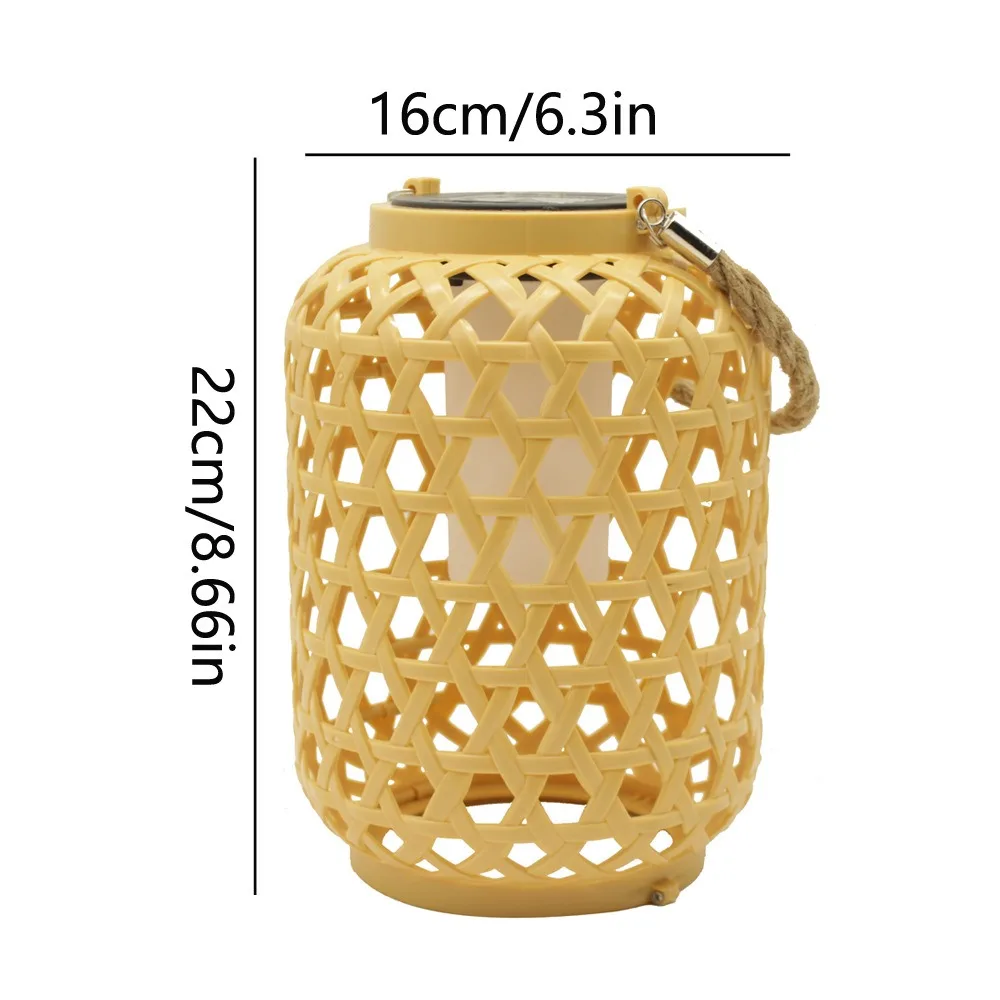 Waterproof Solar Imitation Rattan Lantern LED 800 MAH Woven Landscape Chandelier Warm Light Yard Lighting Ornaments Outdoor