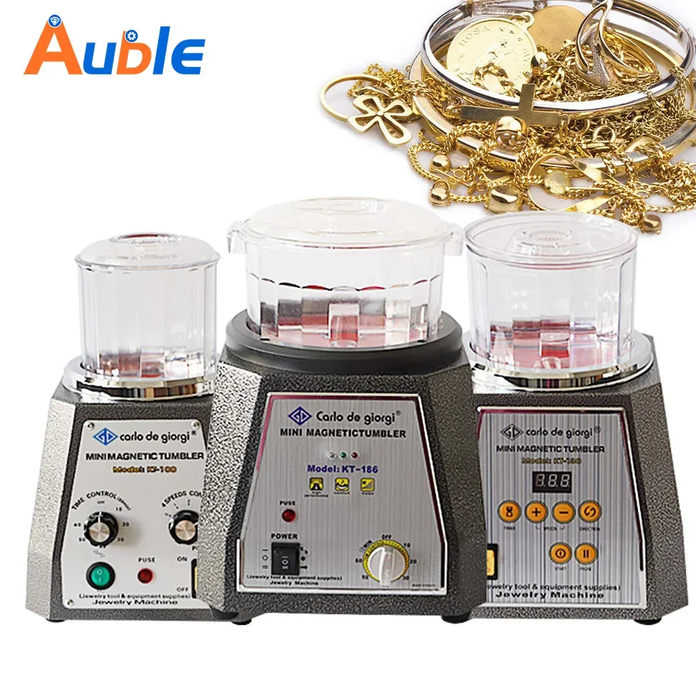 KT 100 Magnetic Tumbler Magnetic Polisher 4 Speed Control 2000RPM Jewelry Polishing Machine for Polish Gold Intricate Details