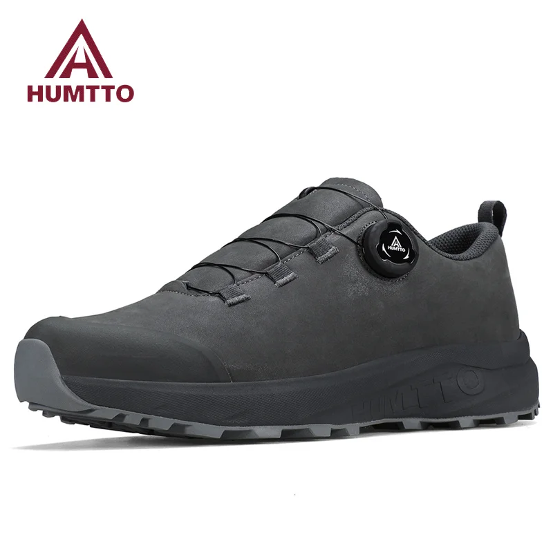 HUMTTO Leather Hiking Shoes Winter Camping Men's Sports Shoes Breathable Trekking Boots Man Outdoor Casual Sneakers for Men 2024