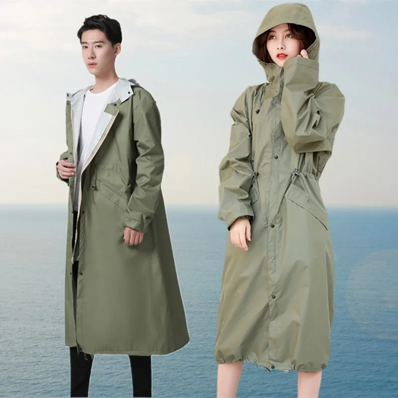 Manteau de Pluie Long pour Homme et Femme, Poncho Imperméable, Coupe-Vent, Respirant, 2023