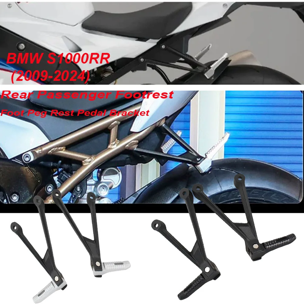 For BMW S1000RR S1000R S1000RR R S1000R RR 2009-2024 Motorcycle Rear Passenger Footrest Foot Peg Rest Pedal Bracket Kit