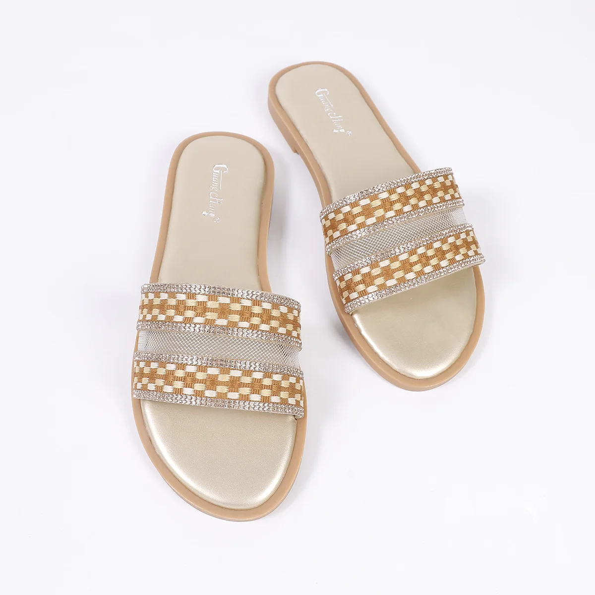 

Новые летние женские сандалии 2026 года с круглым носком и одним ремешком, легкие и удобные этнические женские шлепанцы XW6-404-1