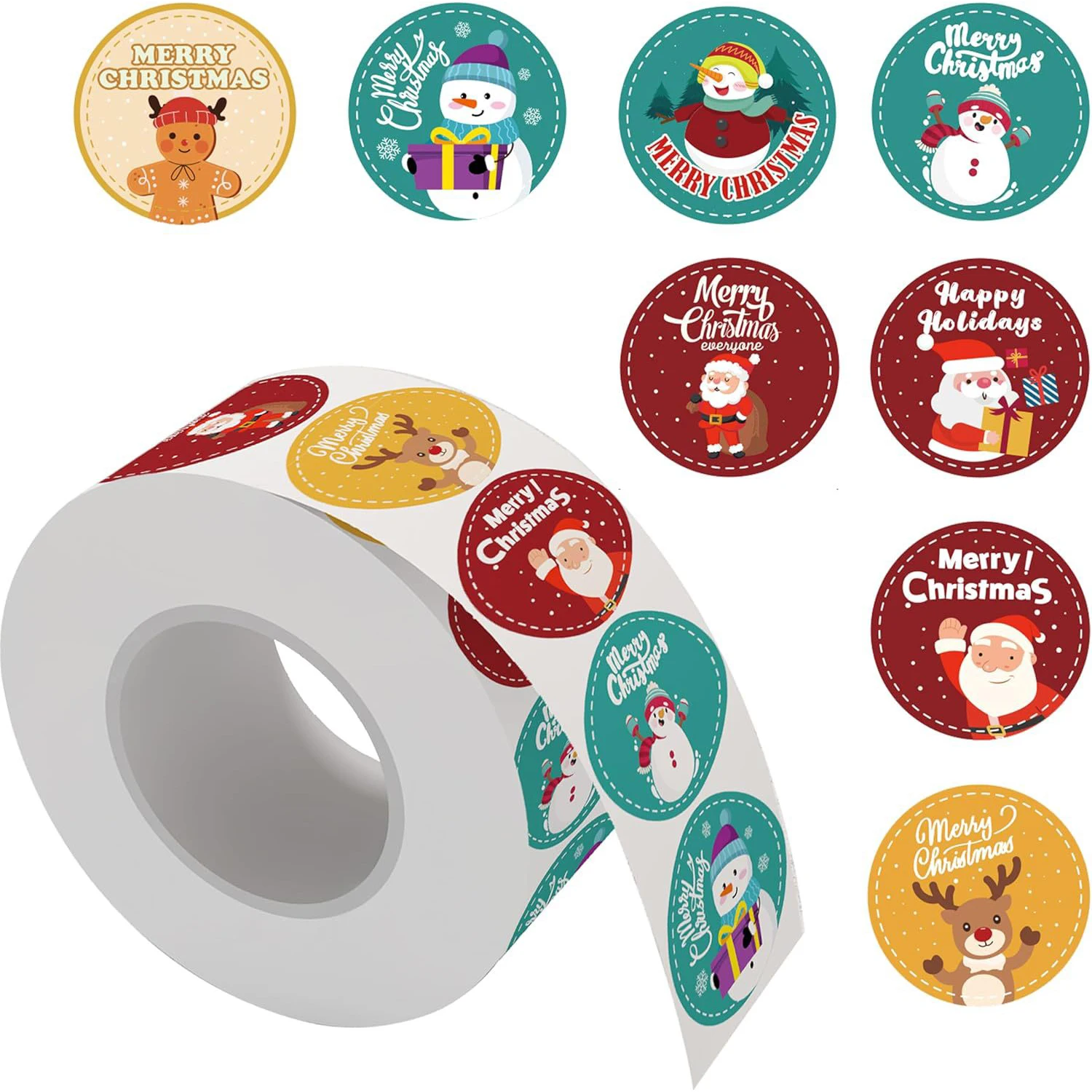 100-500pcs Santa Claus Stickers Party Christmas Gift Wrapping Label Children Scrapbook Stationery Stickers