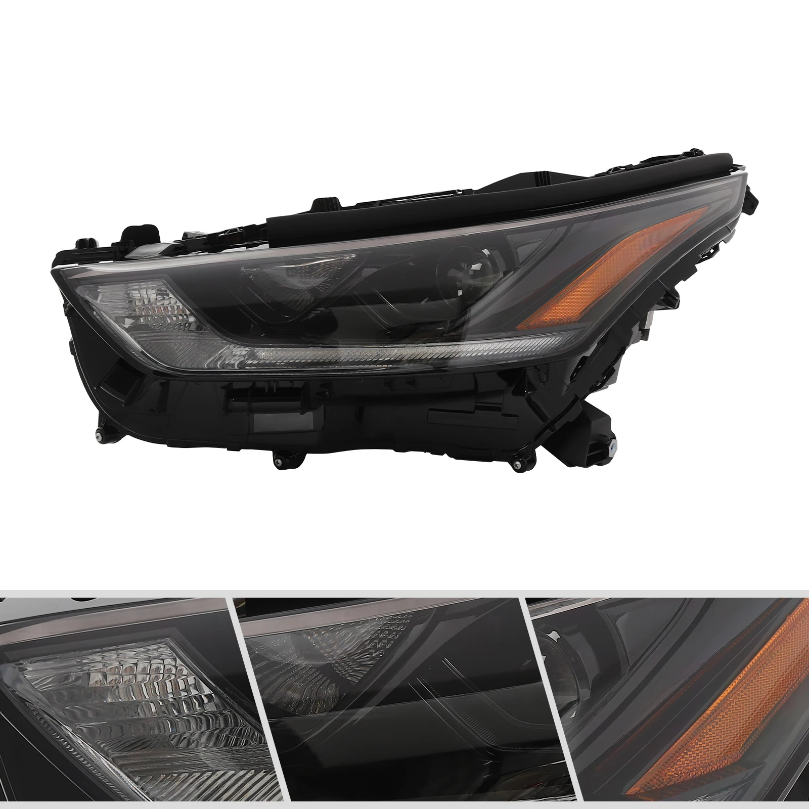 Fit for 2020-2022 Toyota Highlander LED Headlight - Black Inner Left Driver Side, High-Performance Upgrade