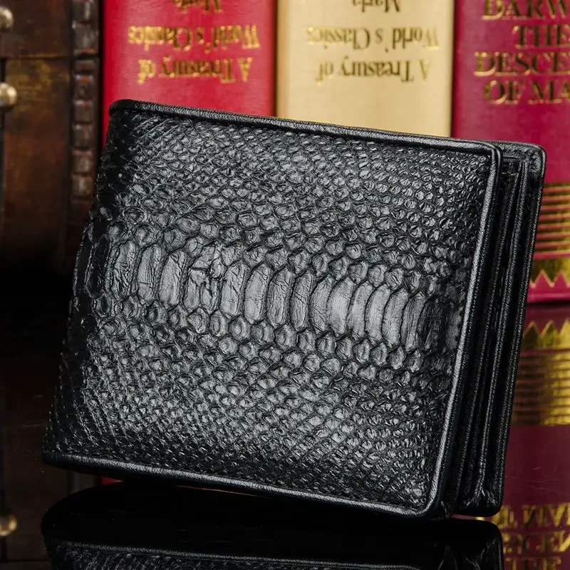 

Новые модные деловые мужские кошельки из натуральной змеиной кожи, короткий кошелек, мужские кошельки для наличных, клатч для мальчиков, мужские повседневные кошельки