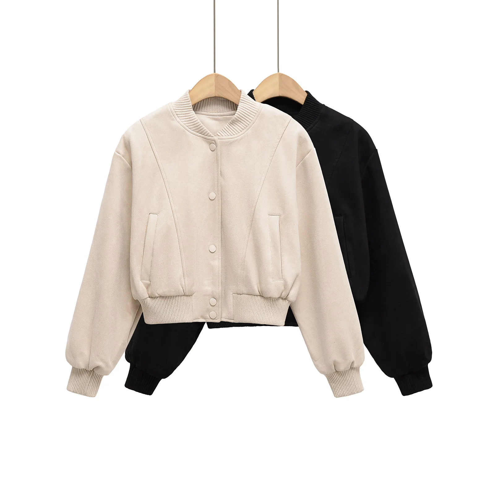 

Женская повседневная рабочая одежда в европейском и американском стиле, короткая бейсбольная форма, куртка с воротником-стойкой, свободный топ на лето