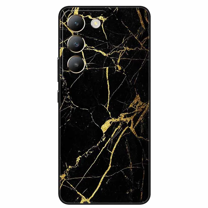 For Realme 14x 5G Case 6.67'' Marble Soft Silicone Phone Covers for Realme 14x 5G Realme14x 14 X Black Cover Printing TPU Shells