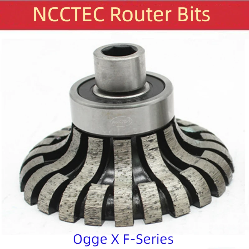 

F Type Ogge X F20 Edge Rim Diamond Sintered Continuous Segmented Milling Wheel Profile T20mm Granite Grinding Disc Router Bits