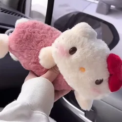 Hello Kitty Animation Peripheral Cartoon Cute Plush Pencil Bag Girly Heart Large Capacity Stationery Storage Bag Gift Wholesale