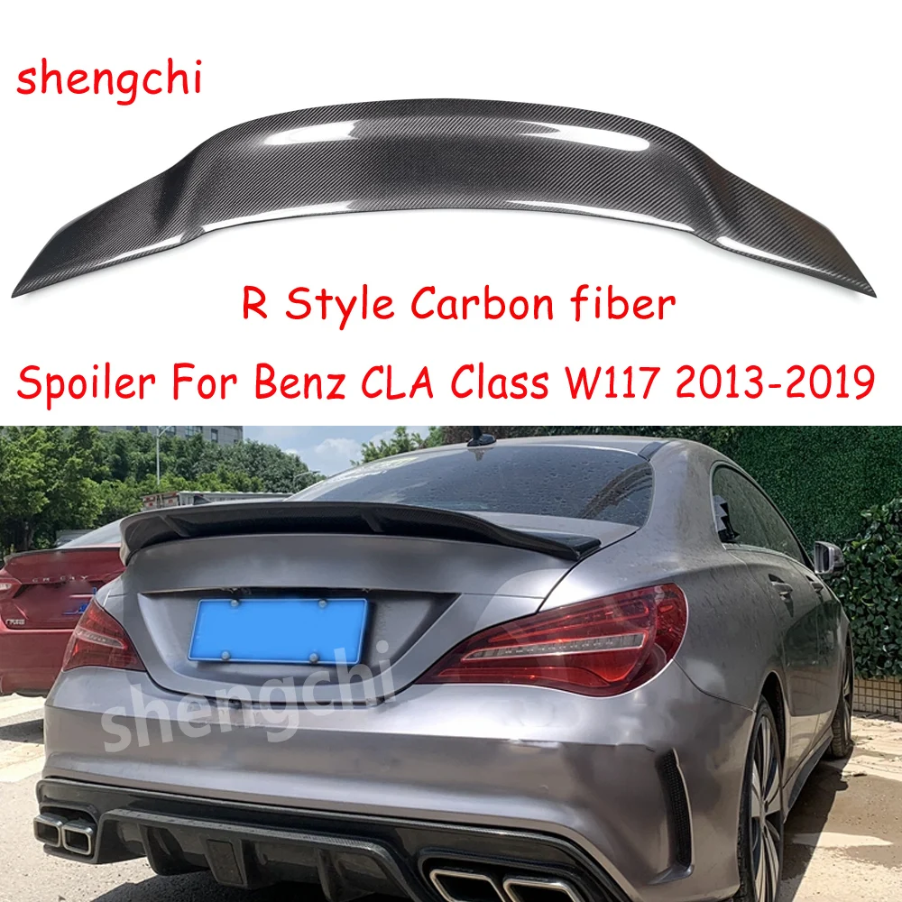 

W117 R Style Carbon Fiber Rear Spoiler For Mercedes Benz C117 CLA180 CLA200 CLA250 CLA45 AMG Sedan Rear Trunk Wing 2013-2019