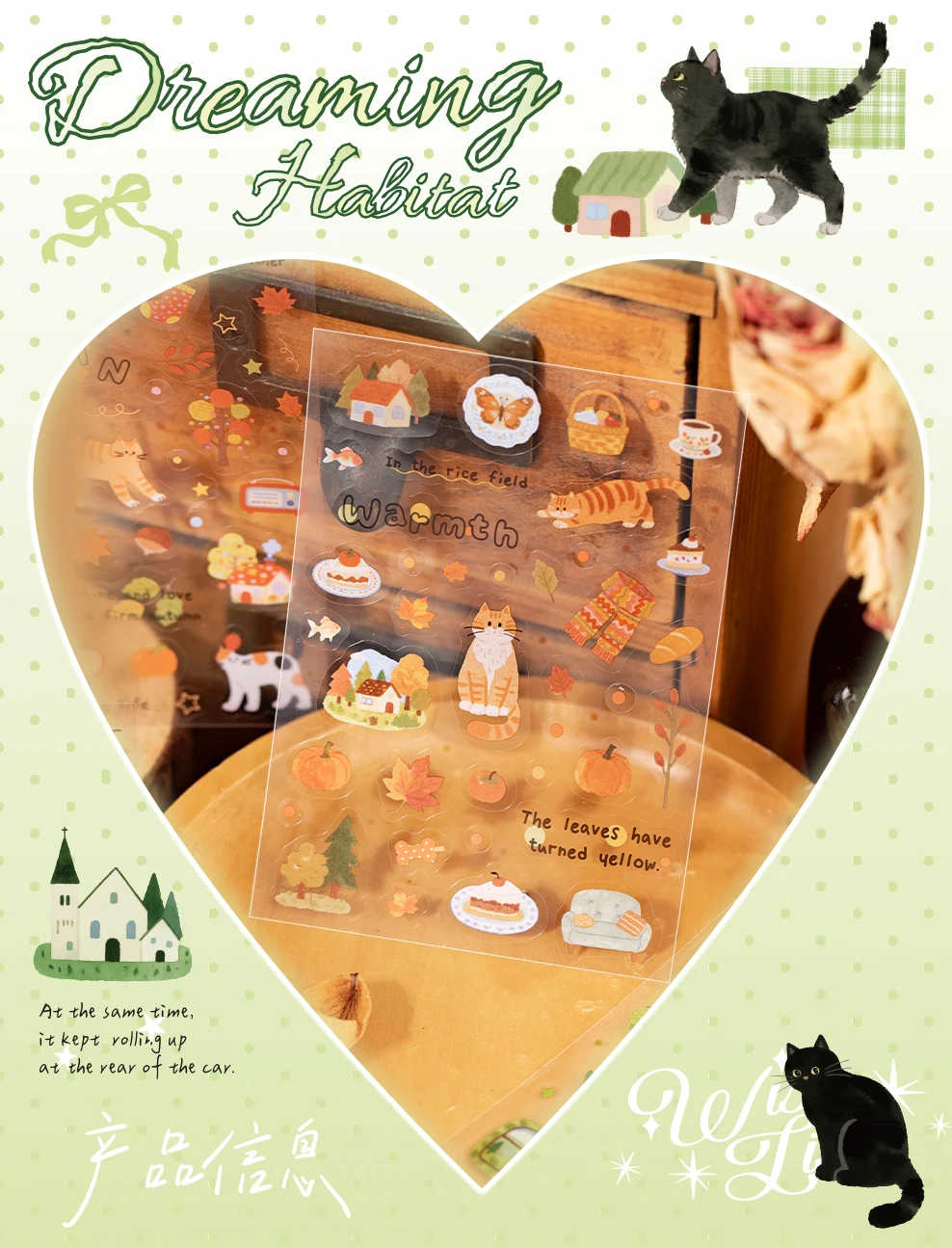 TIANZI Niedliches Katzen-Thema Ausgestanzte Aufkleber-Buch 20/40 Blatt DIY Dekorative Journal-Handyhüllen-Collage Ästhetische Schreibwaren-Sticker – Detail 3