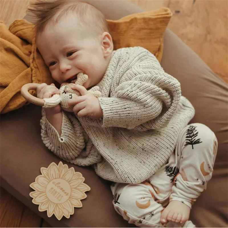 Fashion Kids Toddler Sweaters Autumn Winter Colorful Dot Baby Knitted Pullover Baby Knitwear Clothing