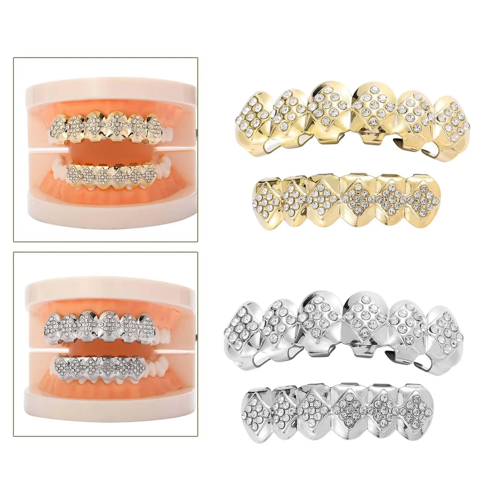 lovehousesky Hip Hop Diamante Banhado Punk removível para cosplay de Halloween