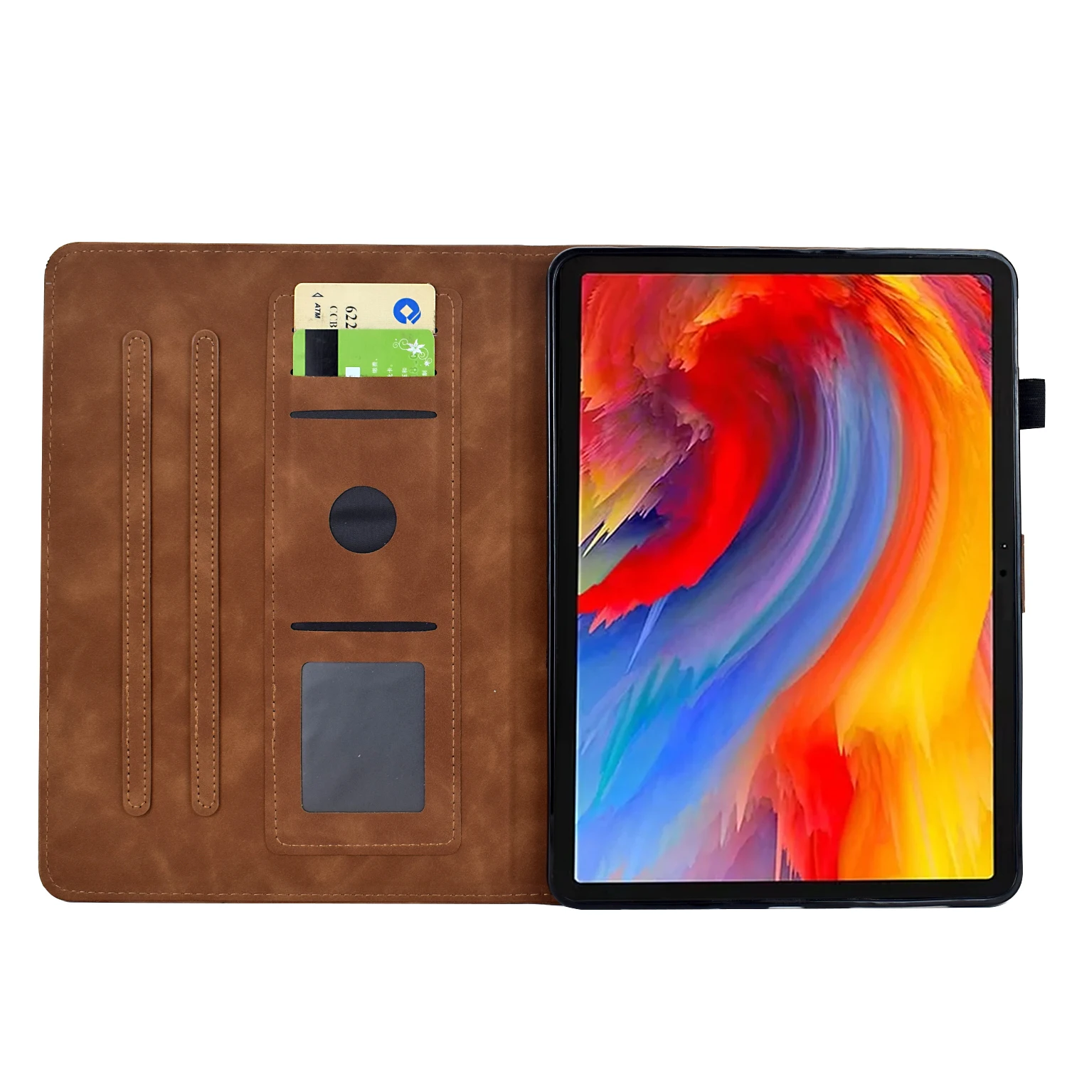 For Xiaomi Redmi Pad 2 11 Case Flower Bird Imprinted Card Holder Leather Tablet Cover - Brown