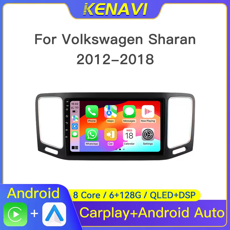 

Car Stereo Radio For Volkswagen VW Sharan 2012 - 2018 Multimedia Player GPS Wireless Carplay Android Auto Head Unit 2 Din Screen