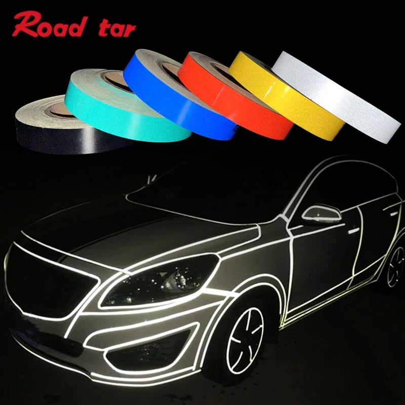 Roadstar PET Advertisement Grade Reflective Tape Colorful Car Sticker Safety Mark for Car Bike Night Light 2.5cmX45.7m RS-3100