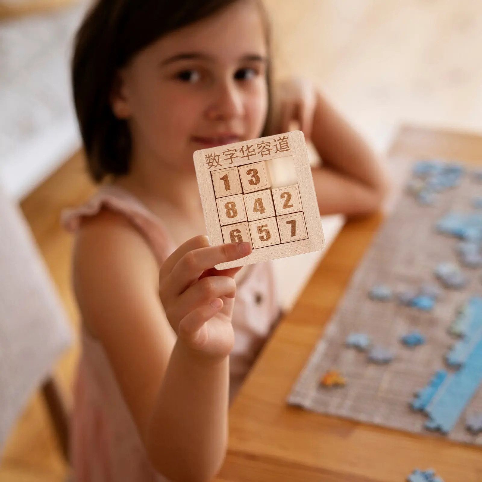 Digital Huarong Road Educational Wooden Number Slide Puzzle Child Learning Game Early Intelligence Development Parent