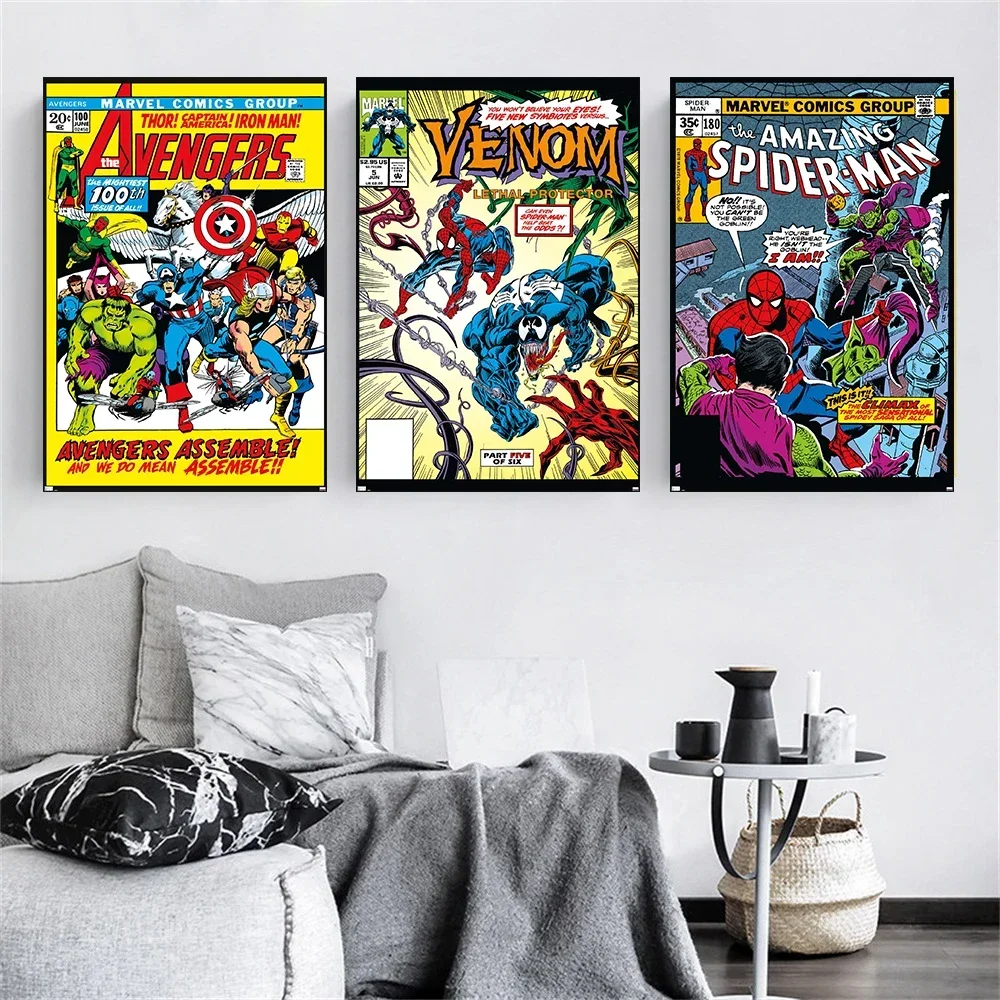 Disney Superhero Venom Comics Spider Man Poster Canvas Painting Wall Art for Picture Coffee Living Room Home Wall Decor