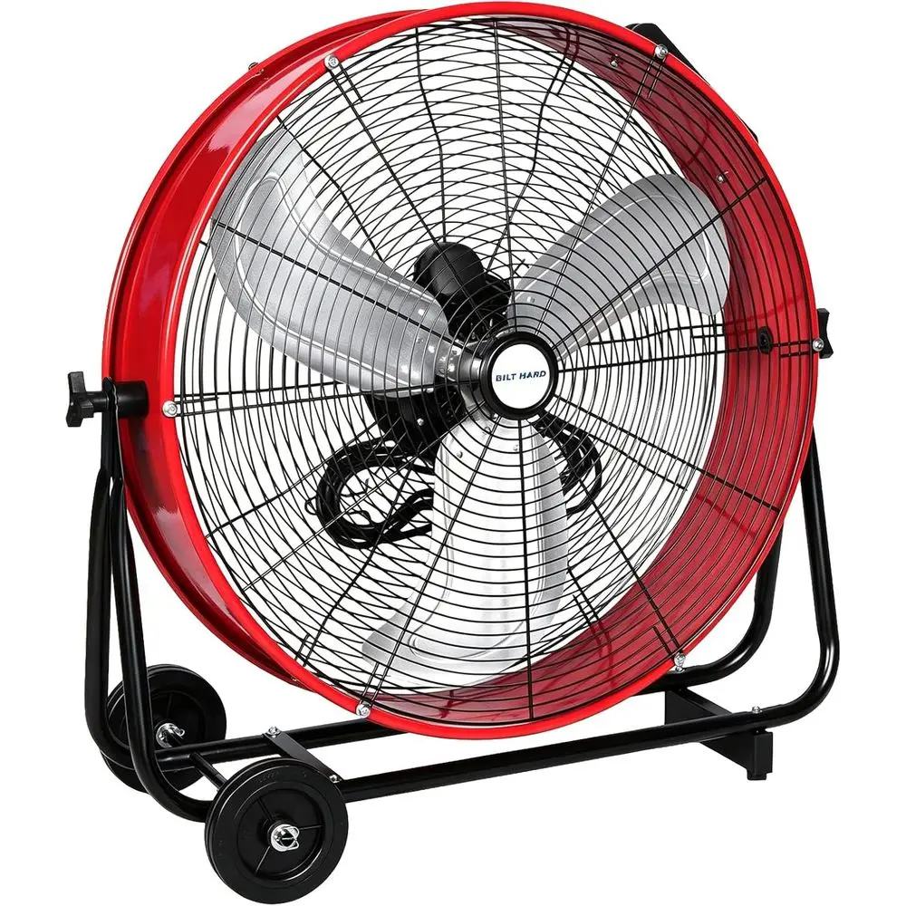 

24" Heavy Duty Industrial Drum an, 8100 CM High Velocity Drum an with 3-Speed Control, Metal Shop an or Warehouse, Garage, Works