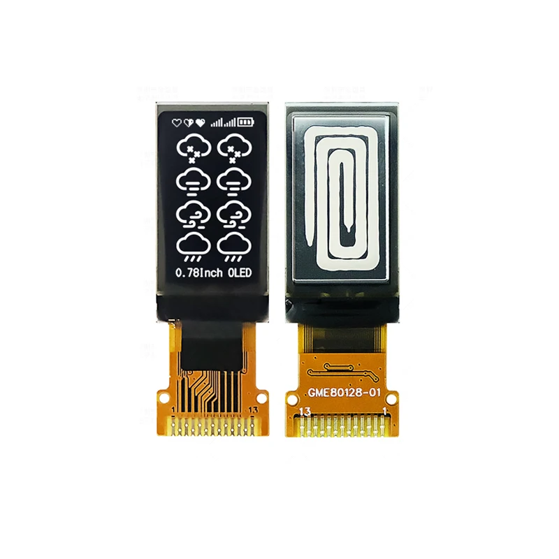 0.78 inch OLED Display 128*80 Bright OLED LCD Screen SH1107 Driver 13Pin