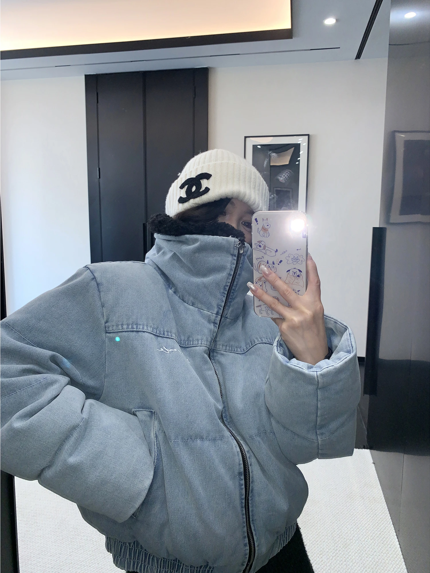 

Retro American Winter Thiened ort Denim Cotton Jaet Women's Stand Collar Warm Cotton Coat Outerwear Trendy Oisis Street...