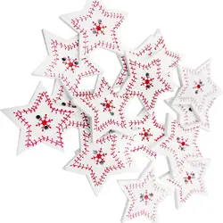 25 Pezzi Fiocco di Neve Albero di Natale/Cuore d'Amore/Stella Bottoni in Legno Abbellimento Misura Cucito e Scrapbooking 2 Fori