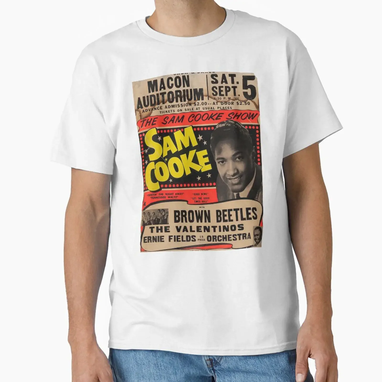 Sam Cooke Macon Auditorium Concert designed and sold by koleuptonzx vintage Washed fashion Comfortable Versatile Breathable