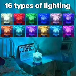 Ocean Wave Projector Light 16 Colors Changing Night Light Cool Flame Water Lamp Northern Lights Aurora Projector with Remote