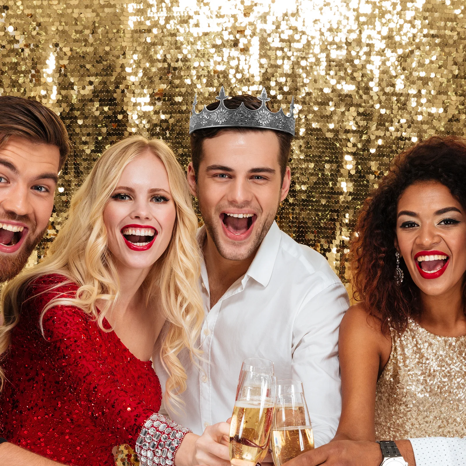 

King Crown Headband Vintage Design Suitable for Most Men Wedding Prom Party Cosplay Halloween Role Play Accessories