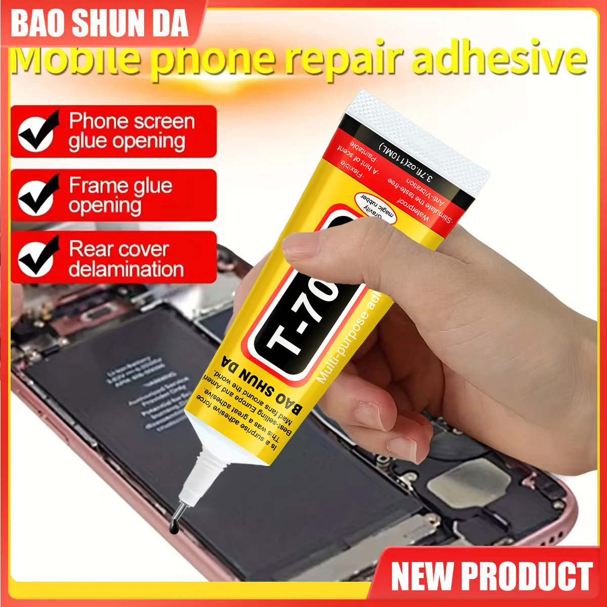 T7000 LCD Frame Adhesive T-7000 Electronic Components Glue 15/25/50/110ml Black Contact Cellphone Tablet Repair Adhesive Tool