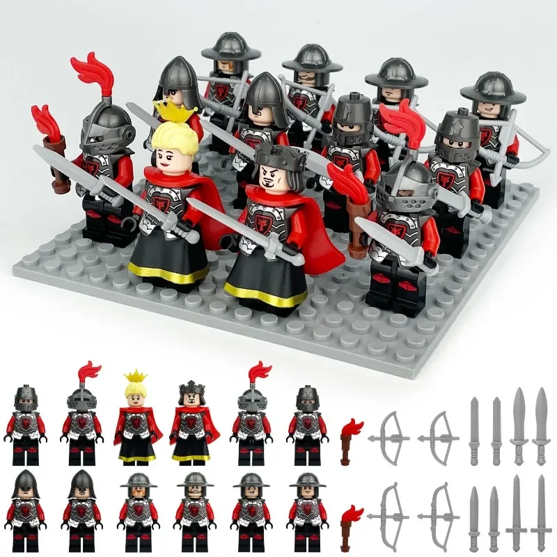 M8180 Red Dragon Knight Patrol Small Particle Building Block Toy Weapon Accessories King Parade
