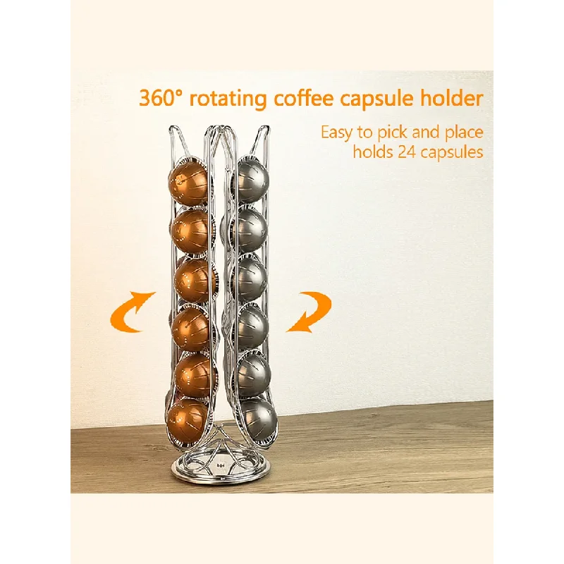 360 °   Soporte Giratorio para Cápsulas de Café Vertuo - Capacidad Máxima de 24 Cápsulas, Compatible pero No Vendido ni Fabricado por Vertuo