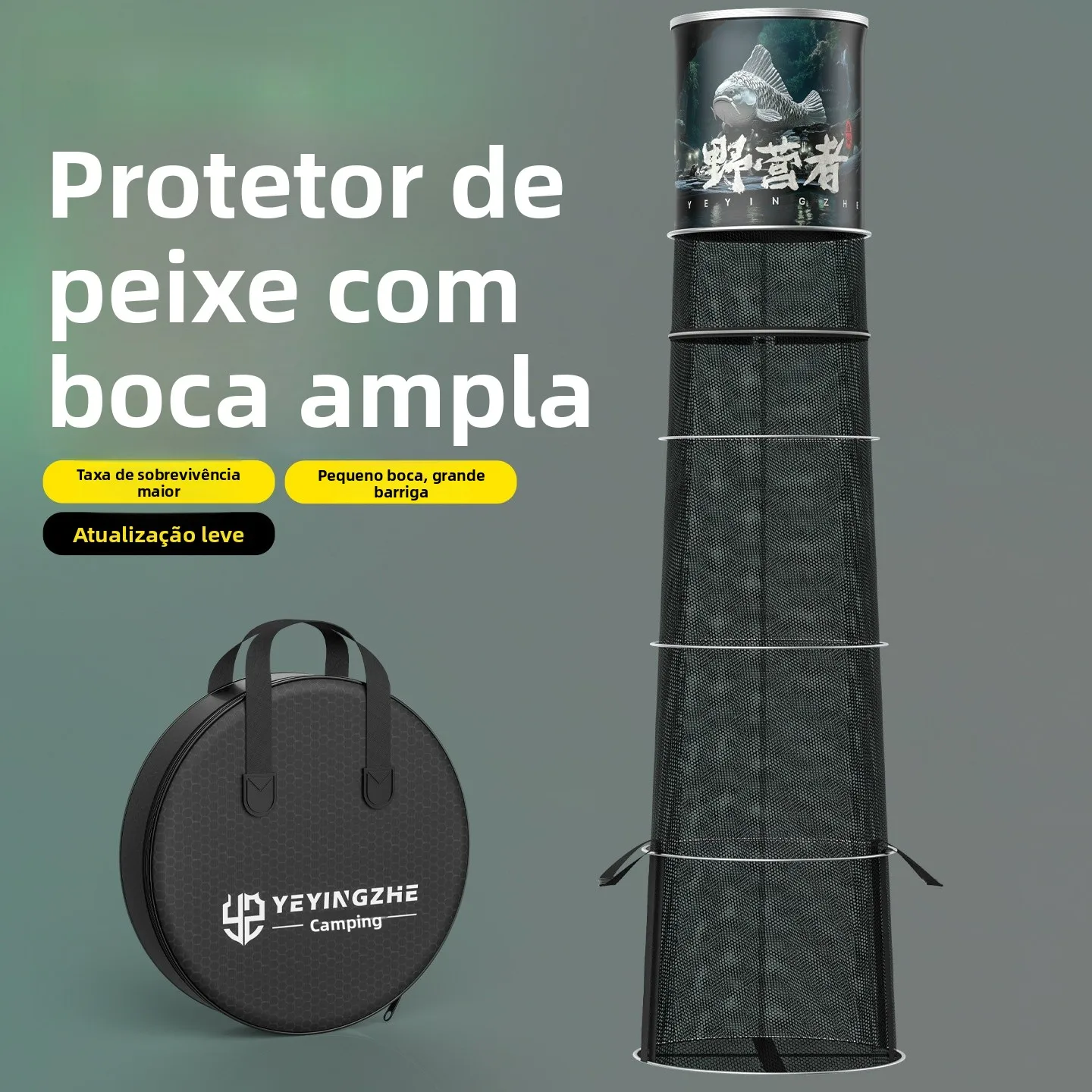 bolsa-de-red-de-pesca-black-pit-con-boca-redonda-protector-de-peces-recubierta-de-pegamento-gran-capacidad-forma-de-cono