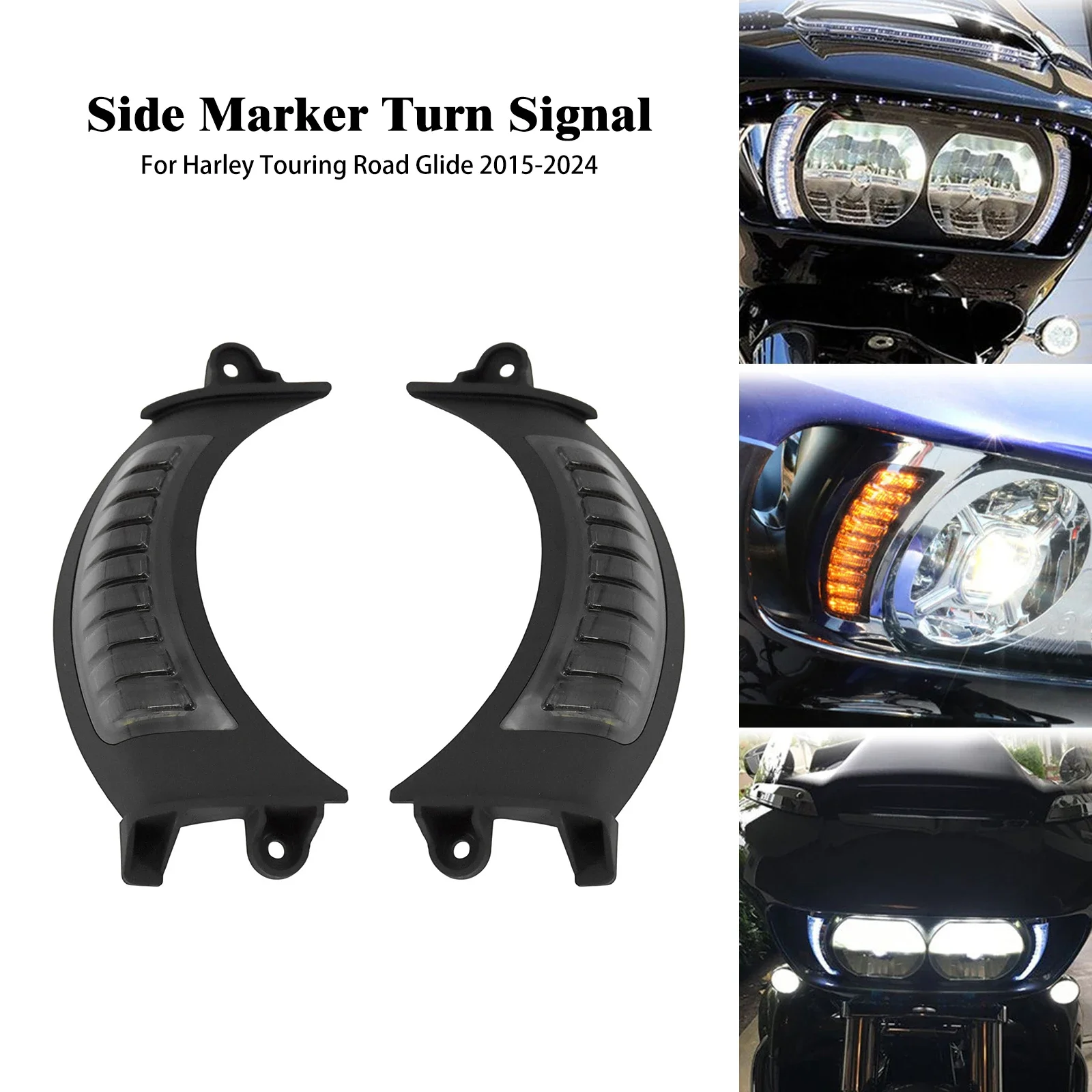 

Motorcycle Front Side Lamp LED Running Turn Signal Indicator Light For Harley Touring CVO Road Glide Ultra Limited FLTRX 2015-Up