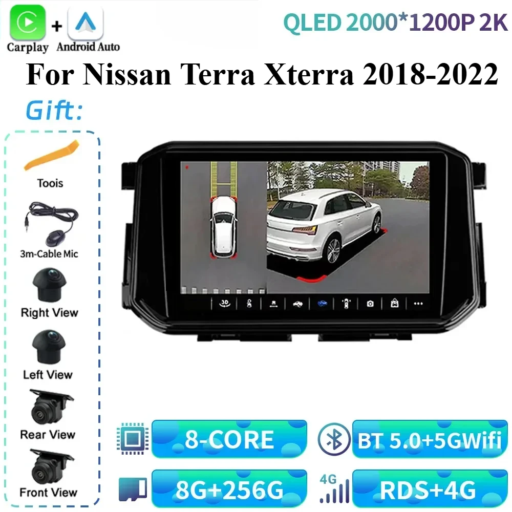 

For Nissan Terra Xterra 2018-2022 Car Radio Multimedia Video GPS Android 14 Auto Apple Wireless Carplay Touch Screen Navigation
