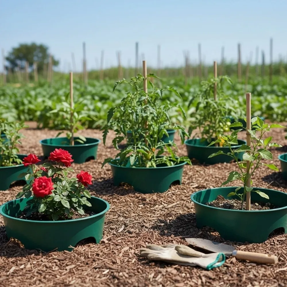 

2 Pieces Deep Watering Planting Growth Rings Root Watering Smooth Edges Deep-Root Irrigation Basin Nutrient Control