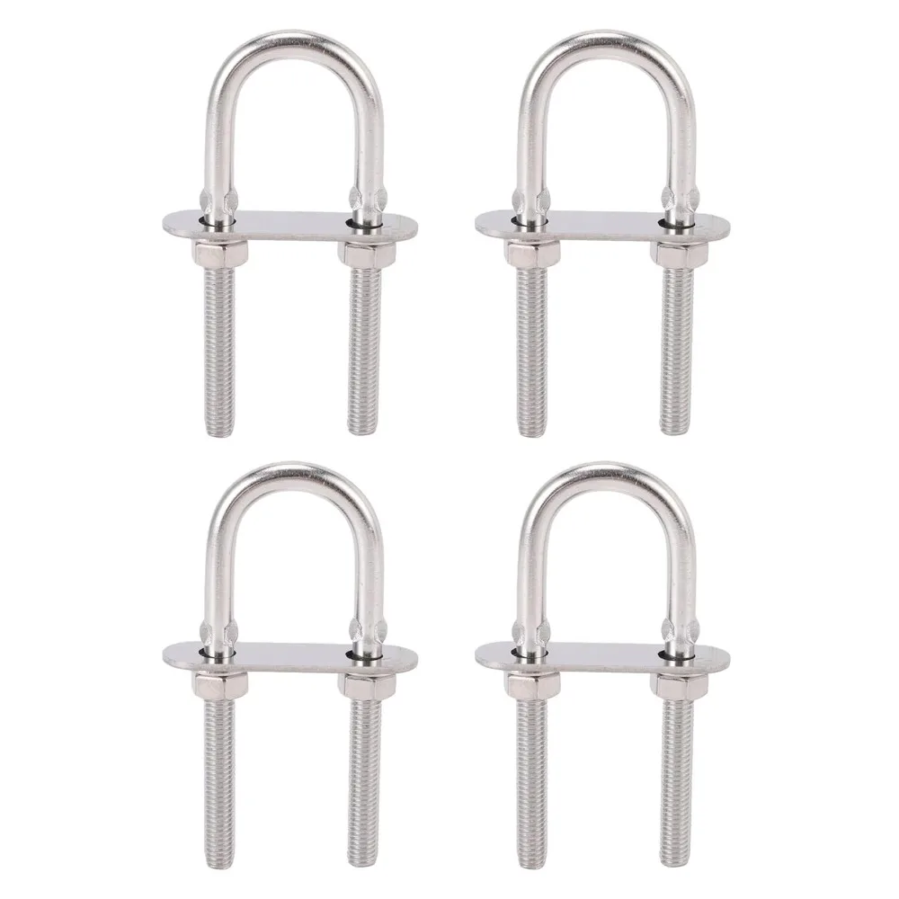 4pcs Strong With Nut Plate Washe Round U Bolts Durable Premium U Bolt Hardware Boat U Bolt For Trailer