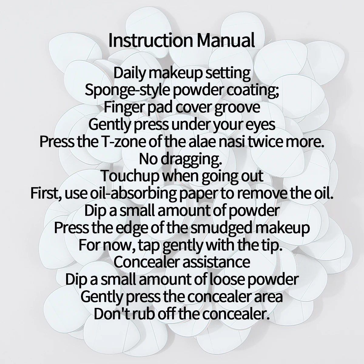 100 peças ferramenta de maquiagem portátil mini almofada sopro de pó, adequado para uso seco e molhado, fácil de manusear sopro de pó facial